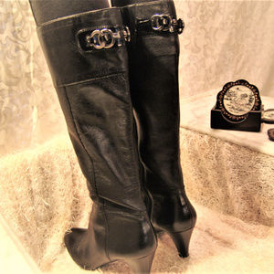 BANDOLINO Boots Leather womens black knee high 7.5